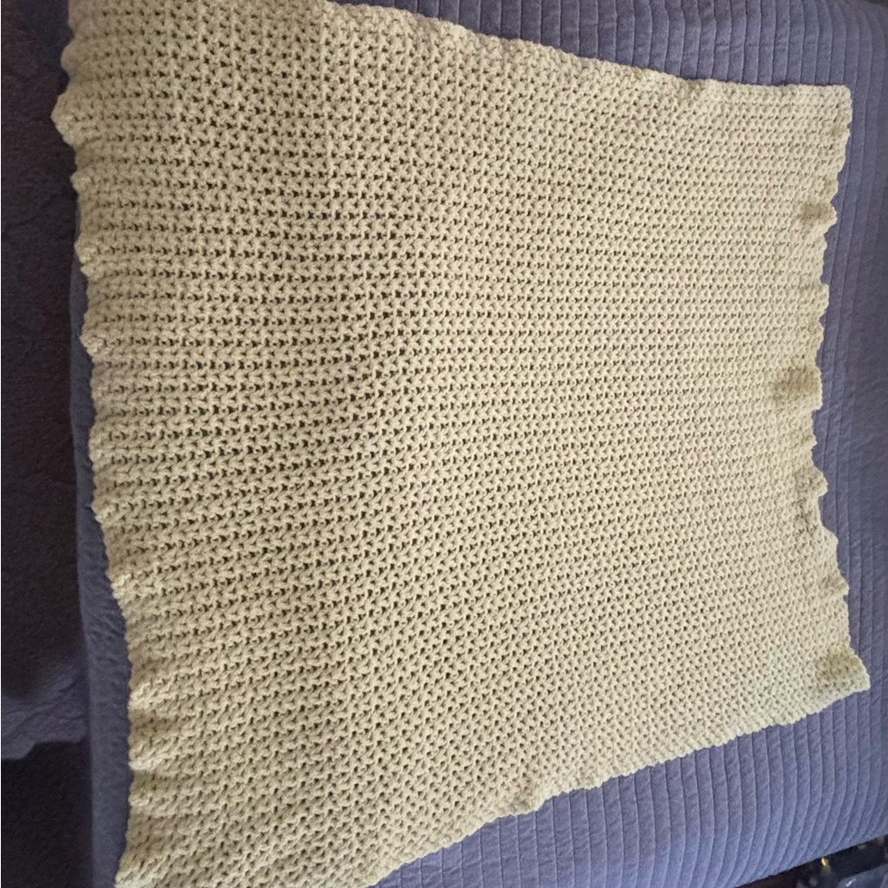 Thrifted Crocheted Yellow Baby Blanket